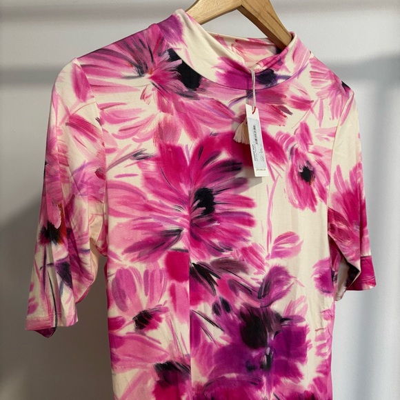 Johnny Was the Janie Favorite Fitted Elbow Sleeve Mock Neck Top - Picture 2 of 9